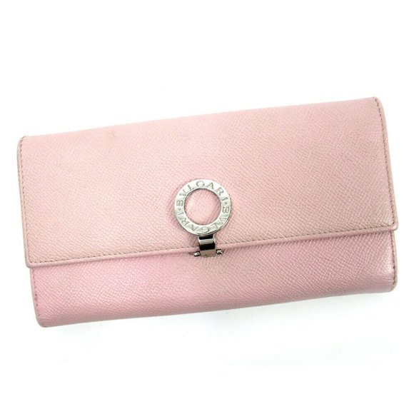 BVLGARI purse Bulgari Bulgari Pink Leather Used Auth T10216 - Picture 1 of 8